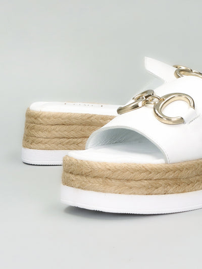LEATHER SLIPPERS - WHITE