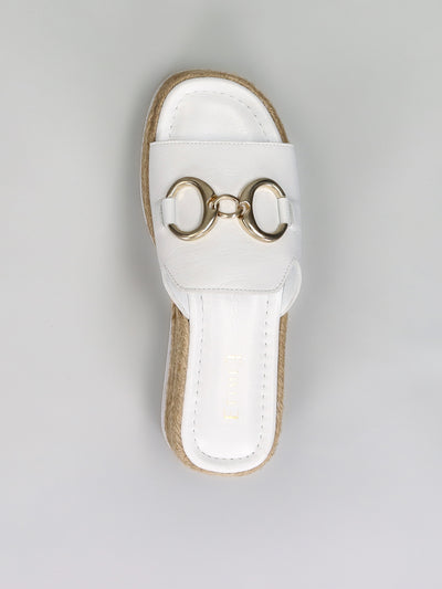 LEATHER SLIPPERS - WHITE