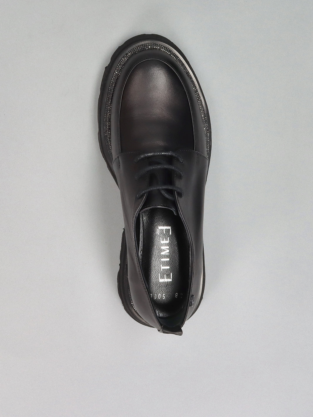 LEATHER LOW SHOES - BLACK