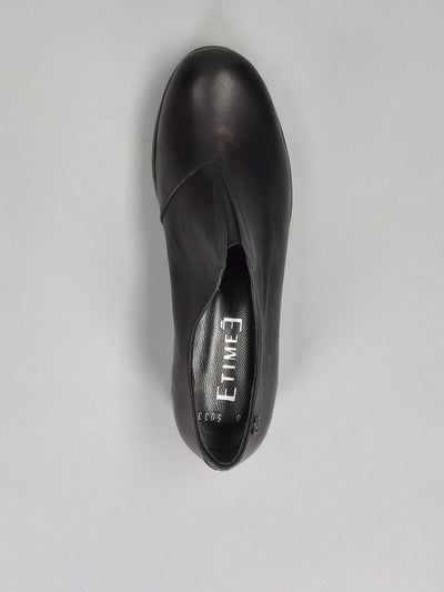 LEATHER LOW SHOES - BLACK