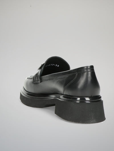 LEATHER SHOES - BLACK