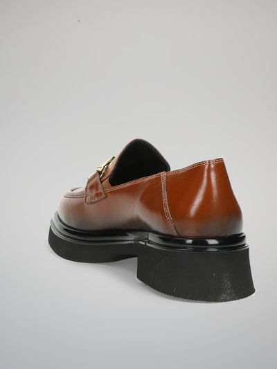 LEATHER SHOES - BROWN
