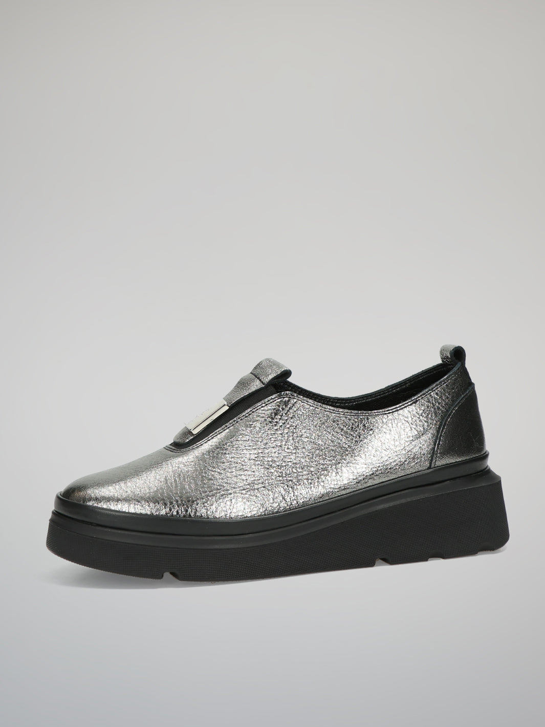 LEATHER LOW SHOES - METALLIC