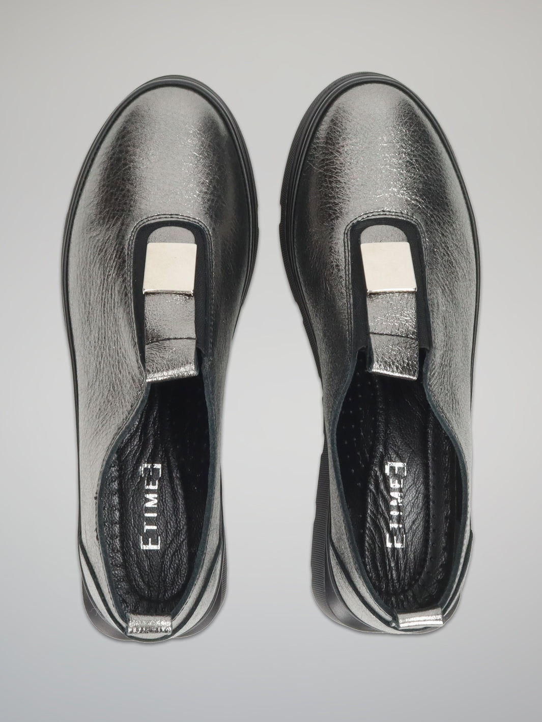 LEATHER LOW SHOES - METALLIC
