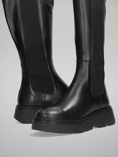 LEATHER BOOTS - BLACK