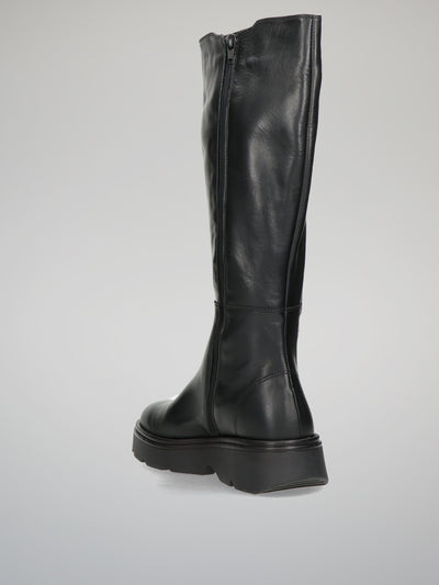 LEATHER BOOTS - BLACK