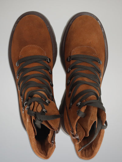 SUEDE ANKLE BOOTS - BROWN