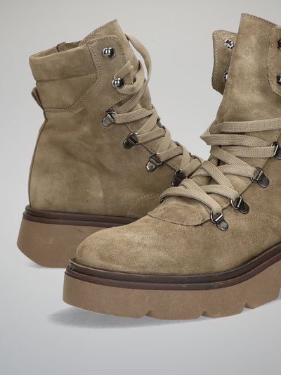 SUEDE ANKLE BOOTS - BROWN