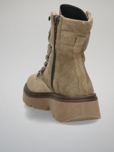 SUEDE ANKLE BOOTS - BROWN