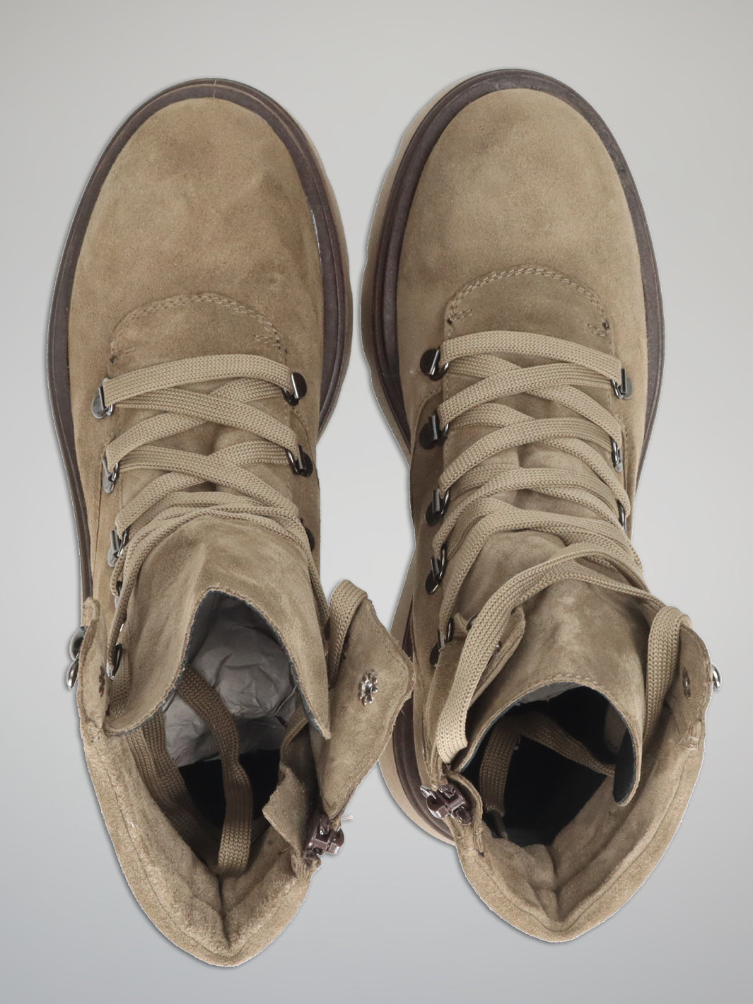 SUEDE ANKLE BOOTS - BROWN