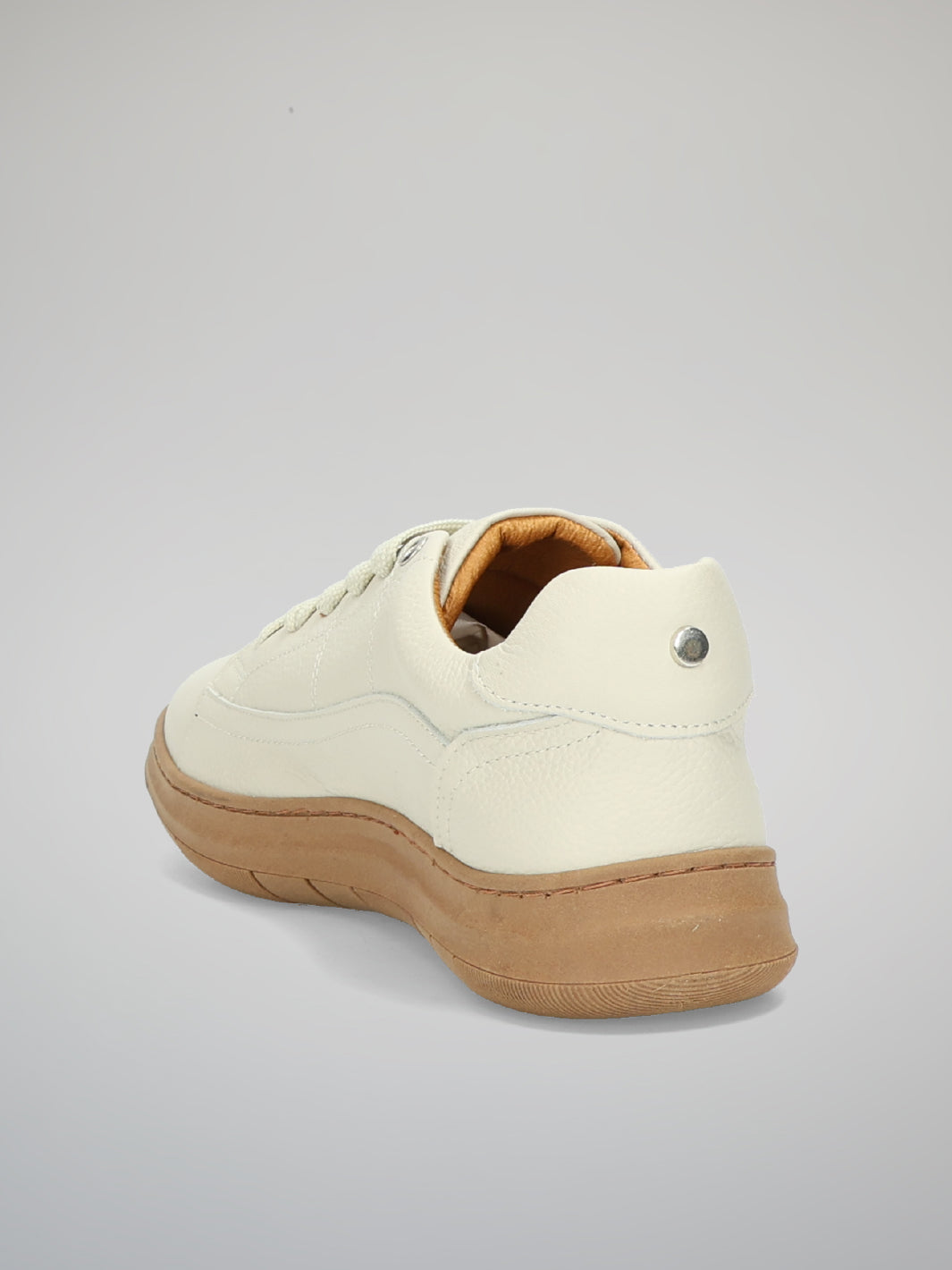 LEATHER TRAINERS - BEIGE
