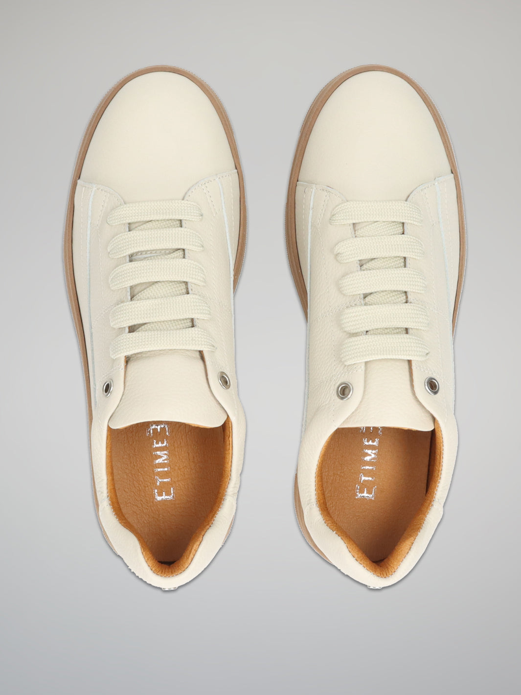 LEATHER TRAINERS - BEIGE