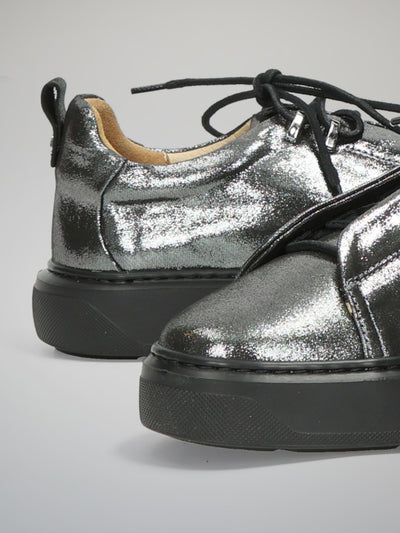 LEATHER SNEAKERS - METALLIC