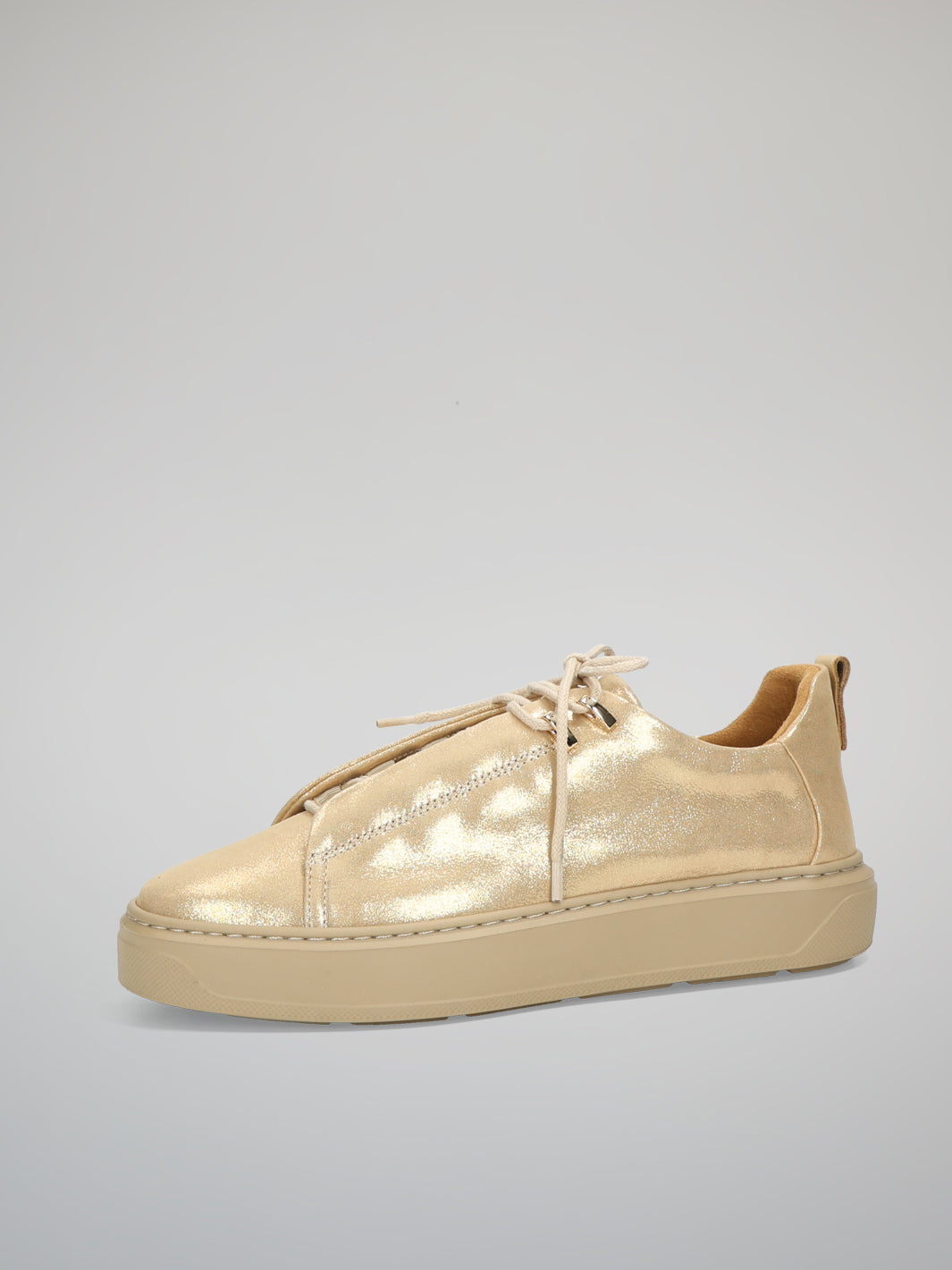 LEATHER SNEAKERS - GOLD
