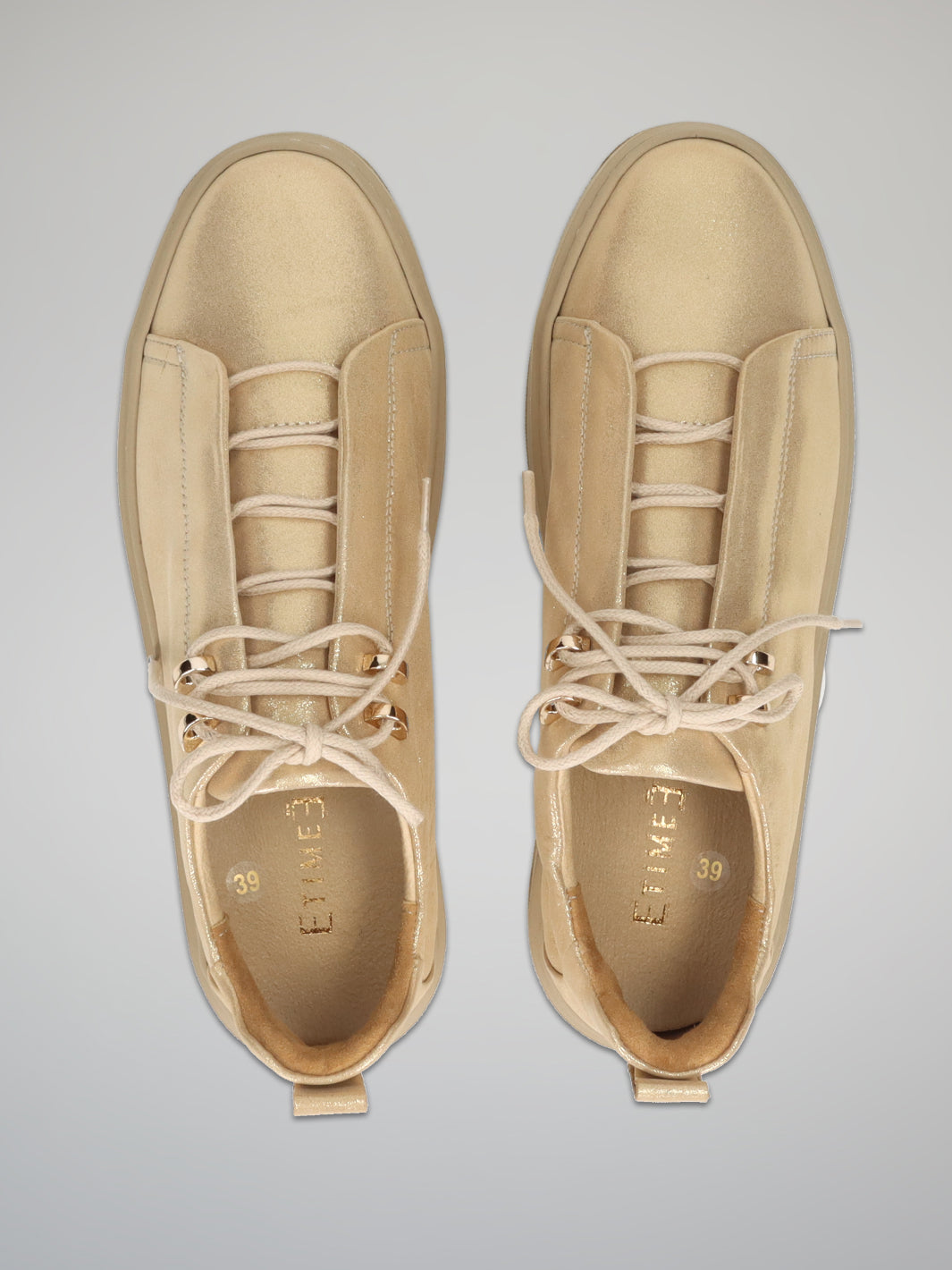 LEATHER SNEAKERS - GOLD