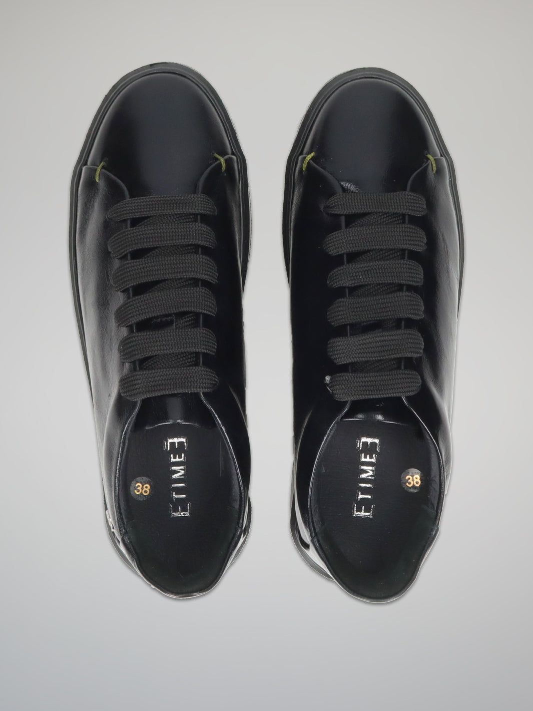 LEATHER TRAINERS - BLACK