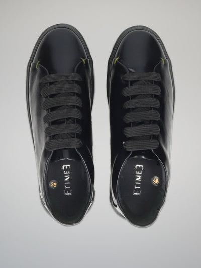 LEATHER TRAINERS - BLACK