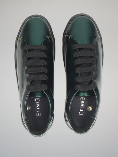 LEATHER TRAINERS - GREEN