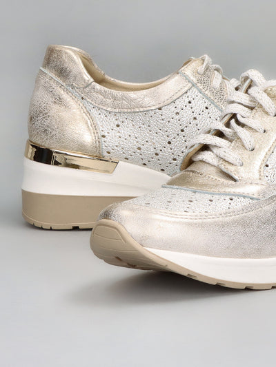 LEATHER SNEAKER - GOLD