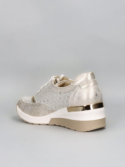 LEATHER SNEAKER - GOLD