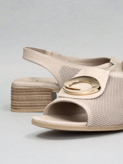 LEATHER SANDALS - GREY