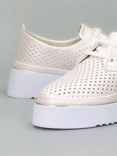 LEATHER LOW SHOES - WHITE