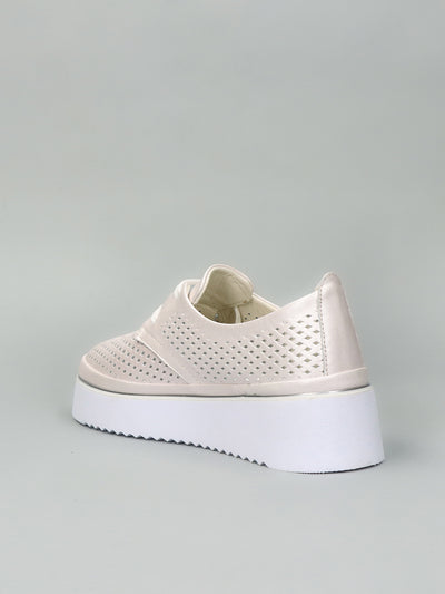 LEATHER LOW SHOES - WHITE