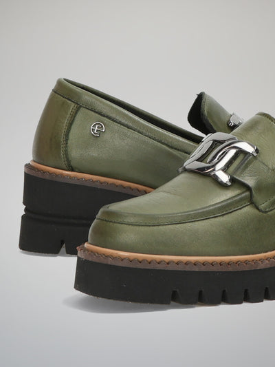 LEATHER SHOES - GREEN