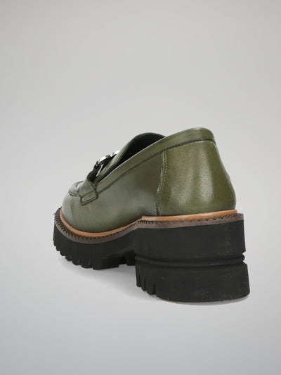 LEATHER SHOES - GREEN