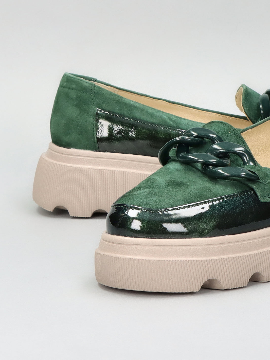 LEATHER MOCCASINS - GREEN