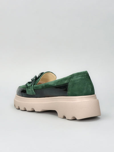 LEATHER MOCCASINS - GREEN