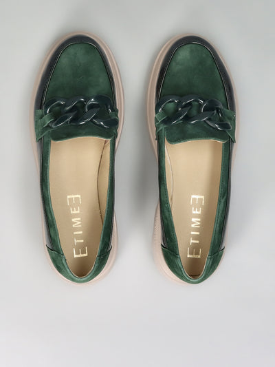 LEATHER MOCCASINS - GREEN