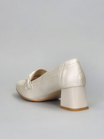 LEATHER LOW SHOES - BEIGE