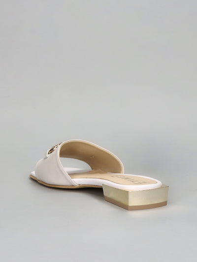 LEATHER SLIPPERS - WHITE