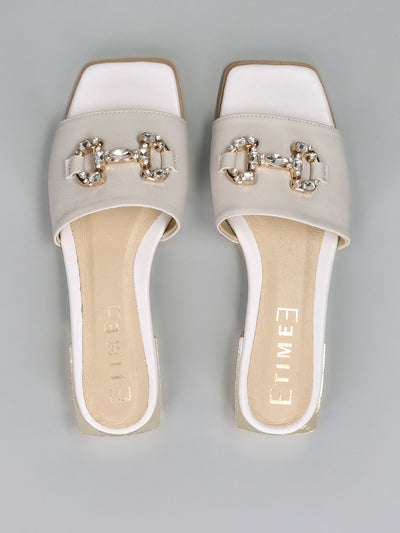 LEATHER SLIPPERS - WHITE
