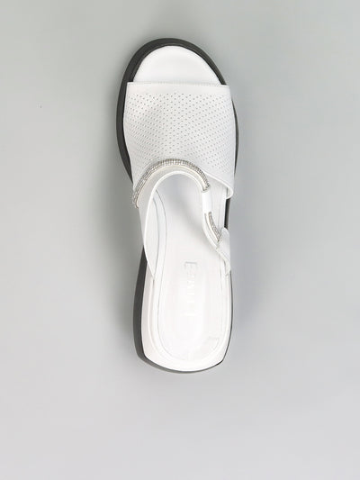 LEATHER SLIPPERS - WHITE