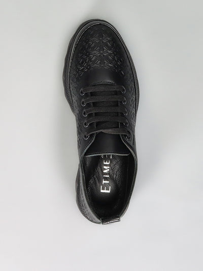 LEATHER SNEAKER - BLACK