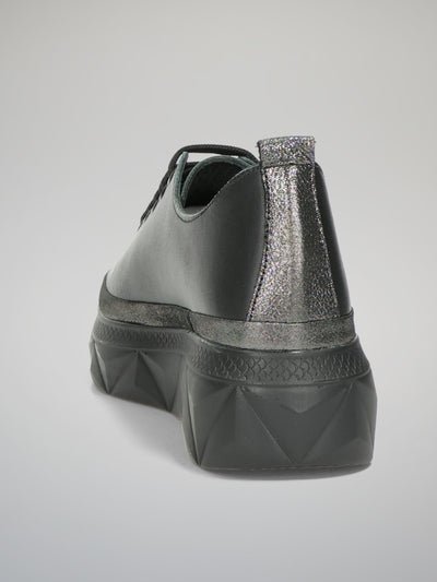 LEATHER LOW SHOES - BLACK