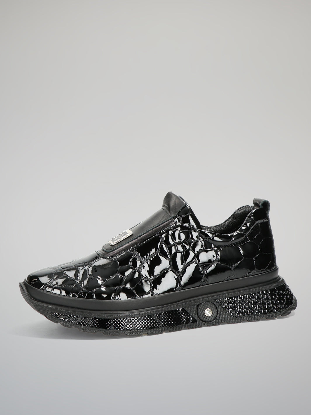LEATHER SNEAKERS - BLACK