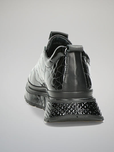 LEATHER SNEAKERS - BLACK