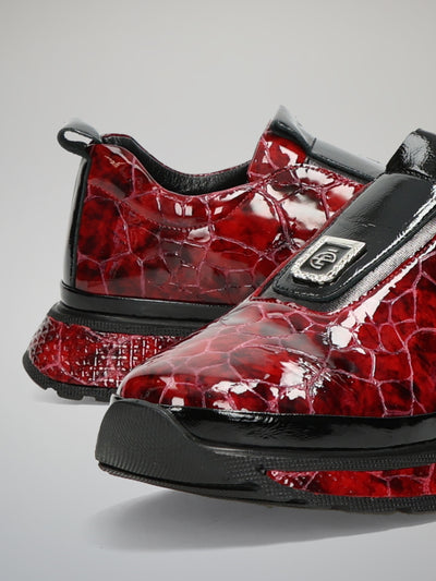 LEATHER SNEAKERS - RED