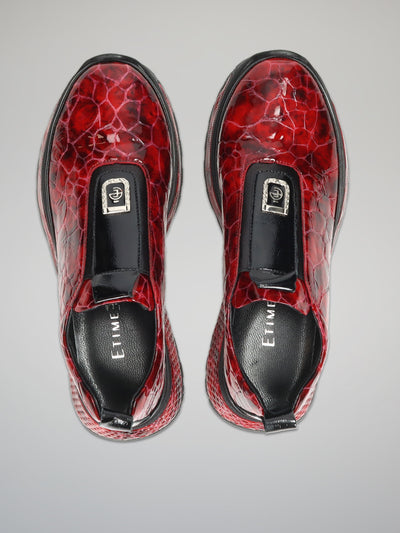 LEATHER SNEAKERS - RED