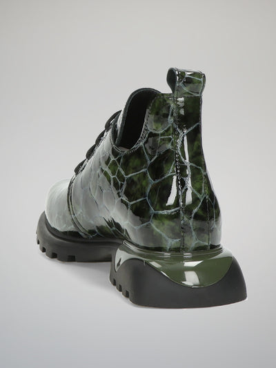 LEATHER SHOES - GREEN