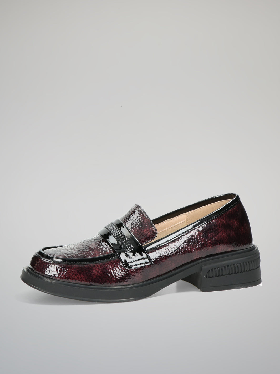 LEATHER LOW SHOES - BURGUNDY