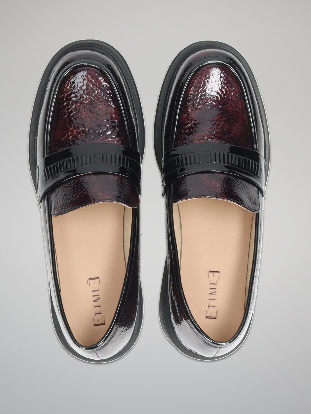 LEATHER LOW SHOES - BURGUNDY