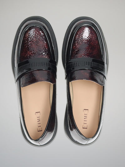 LEATHER LOW SHOES - BURGUNDY