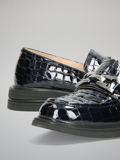 LEATHER SHOES - DARK BLUE