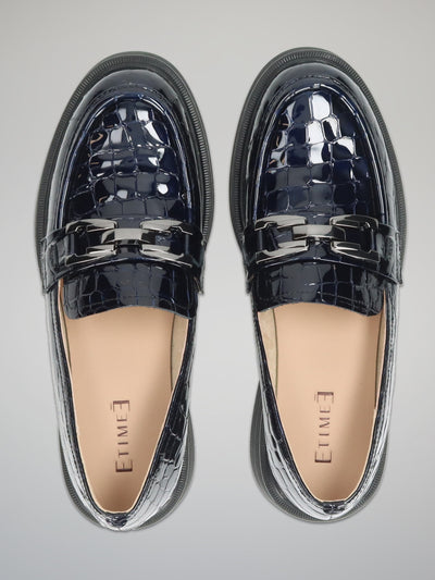 LEATHER SHOES - DARK BLUE
