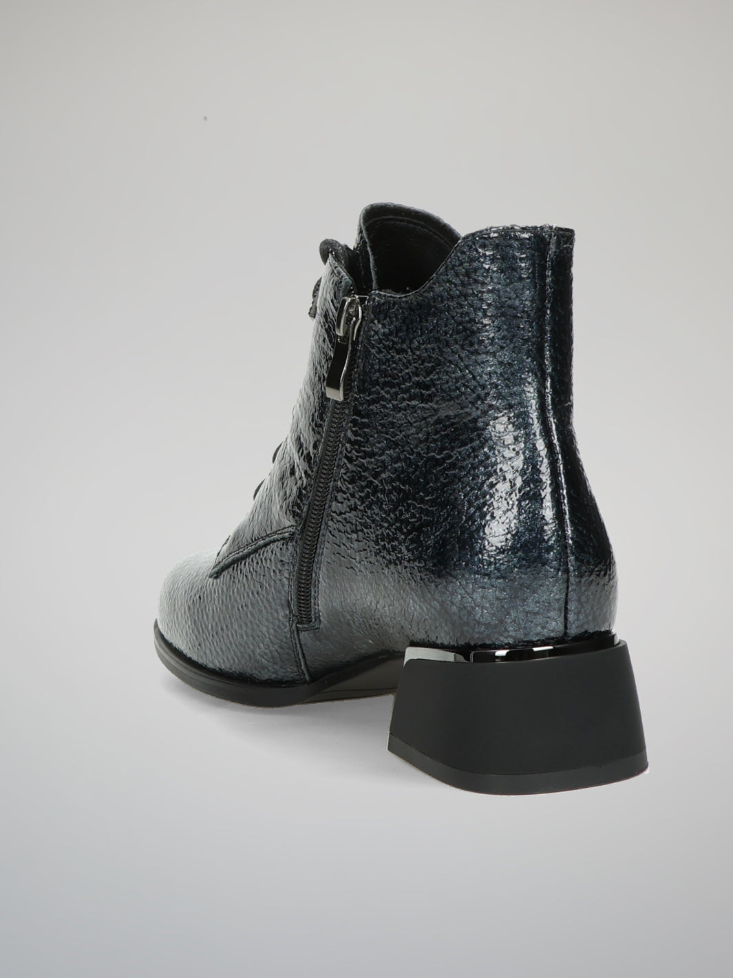 LEATHER ANKLE BOOTS - DARK BLUE