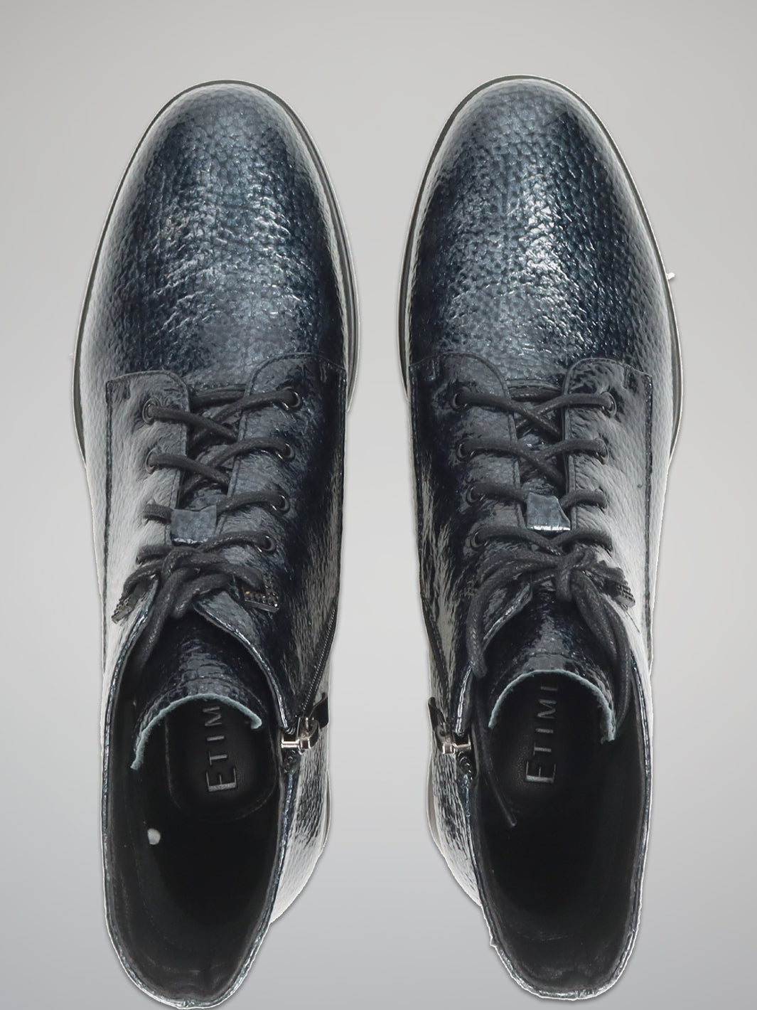 LEATHER ANKLE BOOTS - DARK BLUE